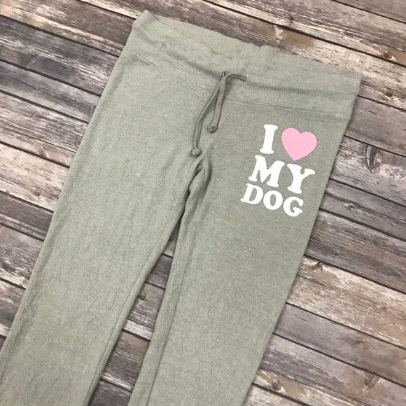 New Wildfox “I Love My Dog” Jogger Sweatpants - Picture 3 of 7